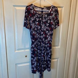 NWT Lane Bryant Floral Shorts Romper with Tie - Size 12